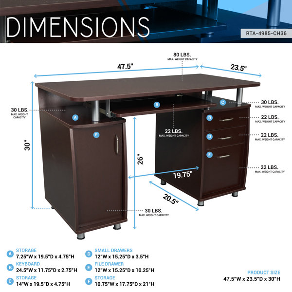 Zipcode Design™ Harris Metal Base Computer Desk & Reviews Wayfair